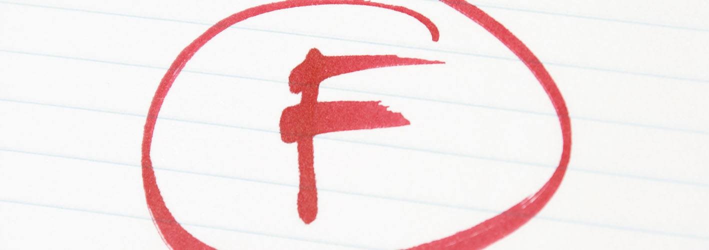 F grade on a paper